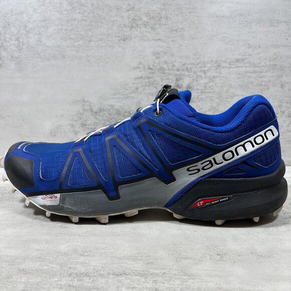 Salomon Speedcross 4 Trail Running Shoes - Men's Size 8.5 - Blue - Picture 1 of 10